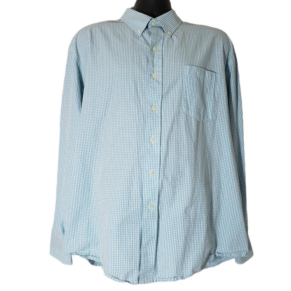 ☀ Izod Mens Green Plaid Button Down Shirt